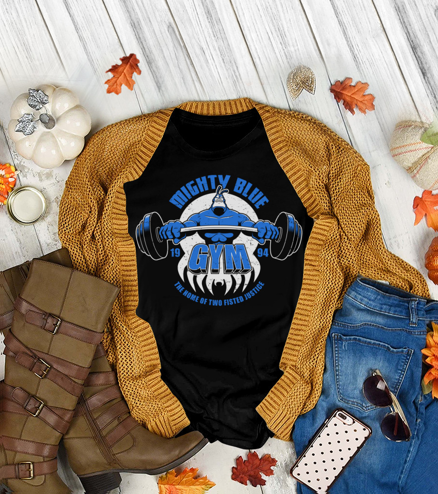 Mighty Blue Gym The Home of Two Fisted Justice 1994 T-Shirt