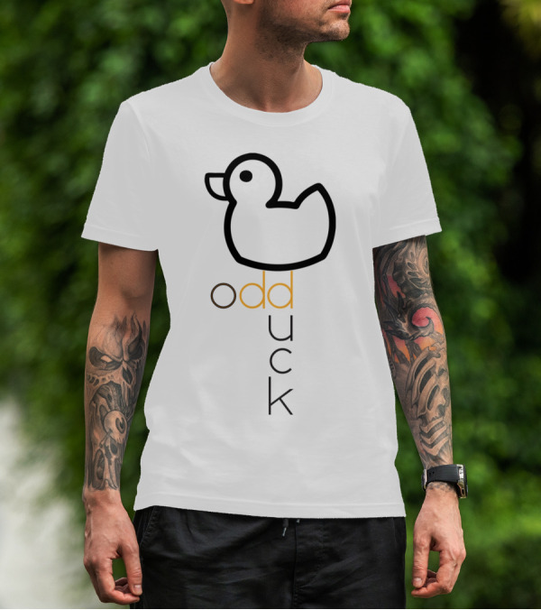 Odd Duck Outline Duckling Minimalist Line T-Shirt