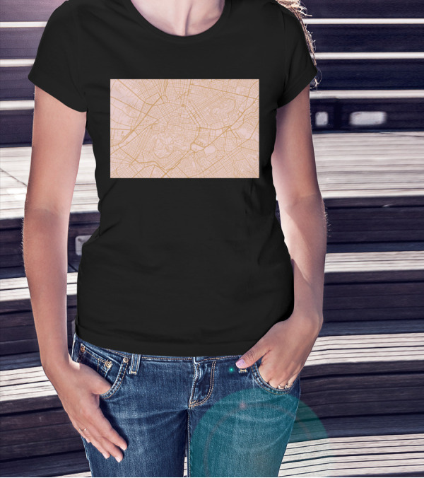 Athens Map Detailed City Grid Layout T-Shirt