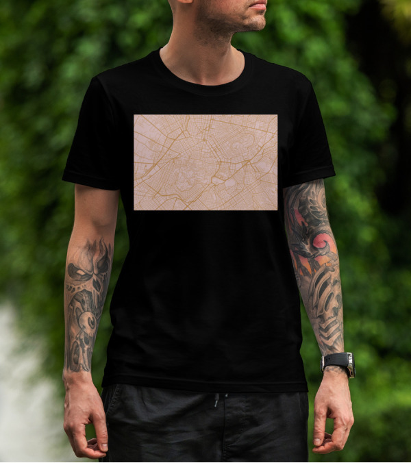 Athens Map Detailed City Grid Layout T-Shirt