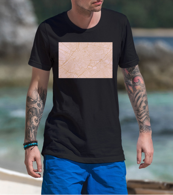 Athens Map Detailed City Grid Layout T-Shirt