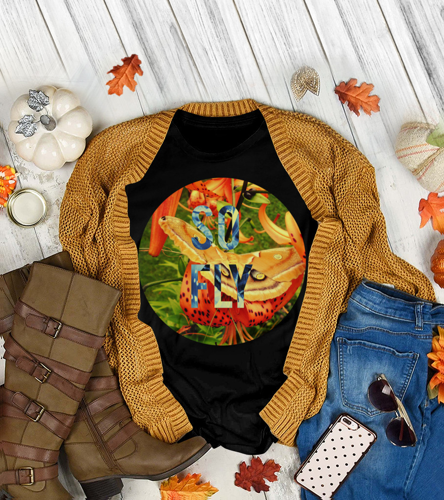 SO FLY Colorful Butterfly Tiger Lily T-Shirt