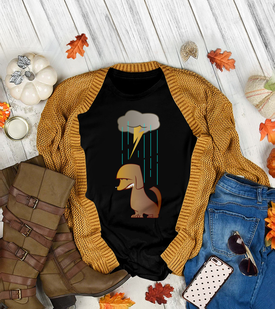 Un Lucky Dog Rainy Cloud Lightning T-Shirt