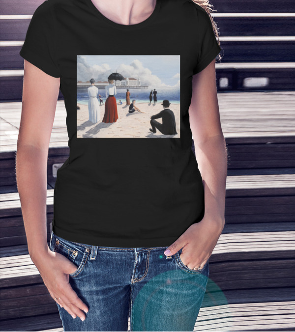 Atlantic City Beach Scene Vintage Attire By Dave T-Shirt