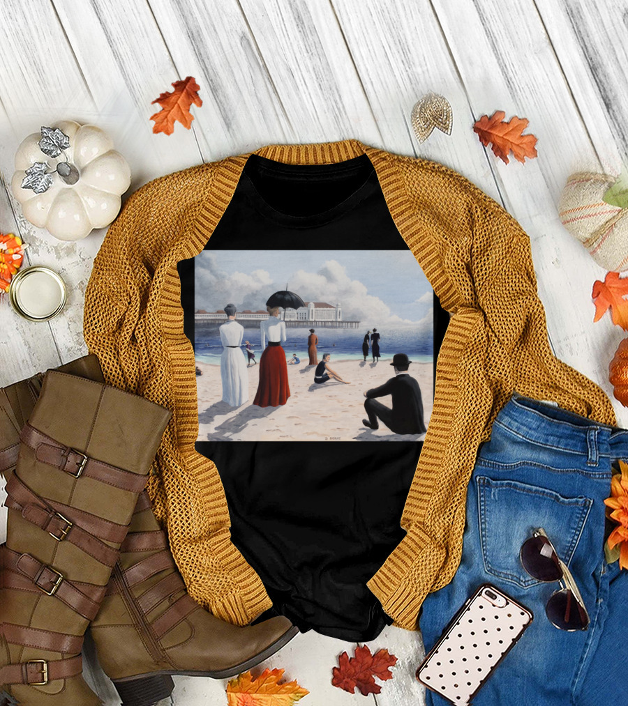 Atlantic City Beach Scene Vintage Attire By Dave T-Shirt