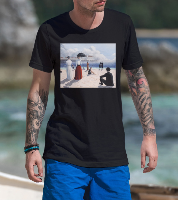 Atlantic City Beach Scene Vintage Attire By Dave T-Shirt
