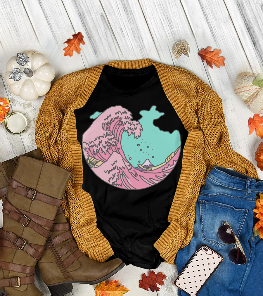Great Wave Pastel Aesthetic Japan Anime T-Shirt