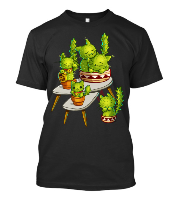 Cactus Cat Figurines On Mid-Century Table T-Shirt