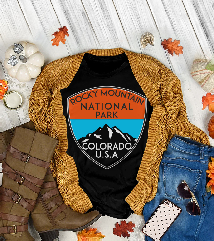 Rocky Mountain National Park Colorado U.S.A Patch Badge T-Shirt