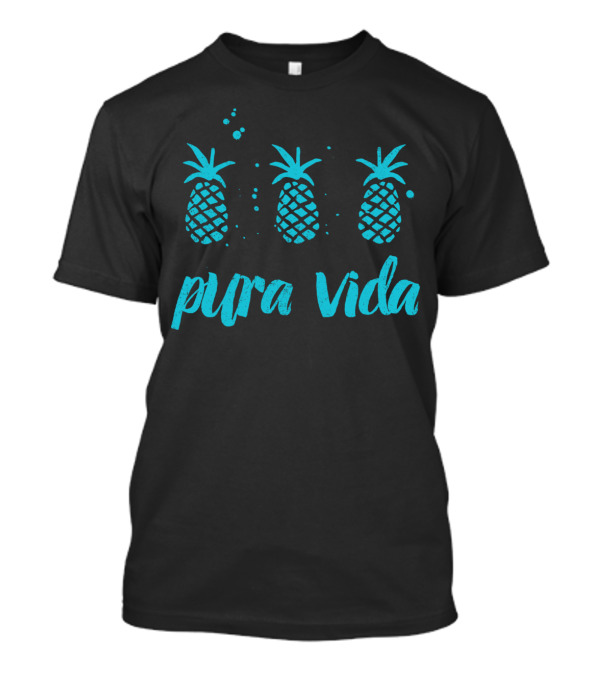 Pura Vida Pineapples Blue Tropical Vibes T-Shirt