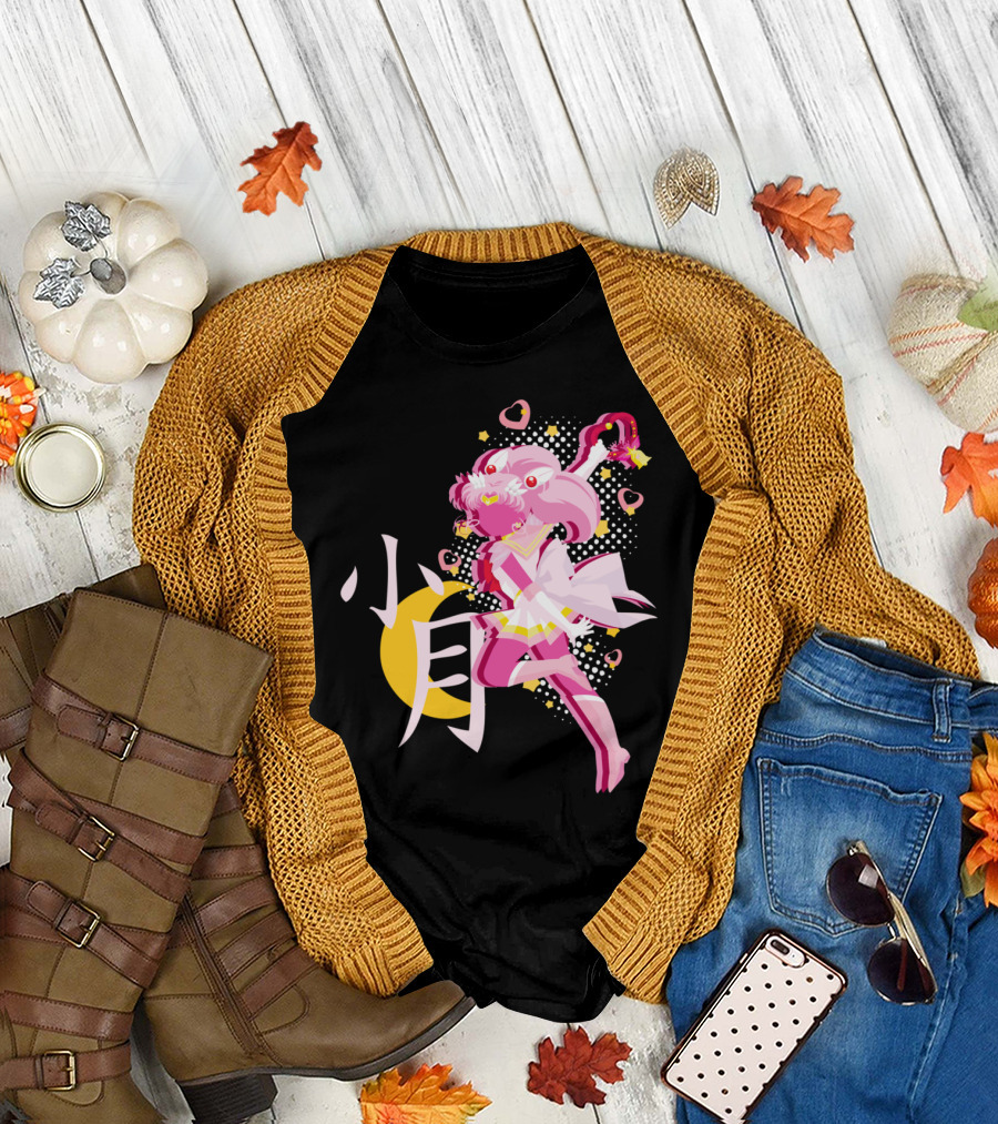 Chibi Moon Manga Anime Style Pink Warrior T-Shirt