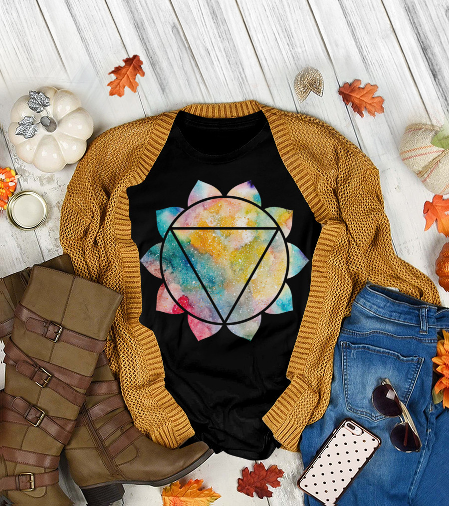 Chakra Manipura Solar Plexus Watercolor Mandala T-Shirt
