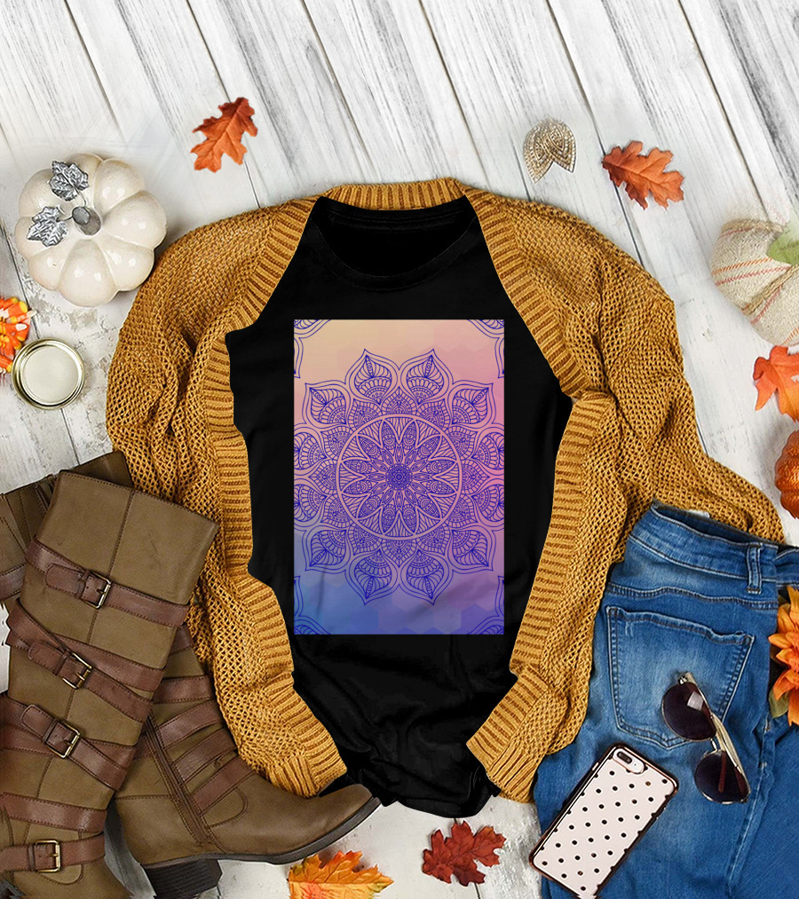 Mild Mandala Purple and Pink Intricate T-Shirt