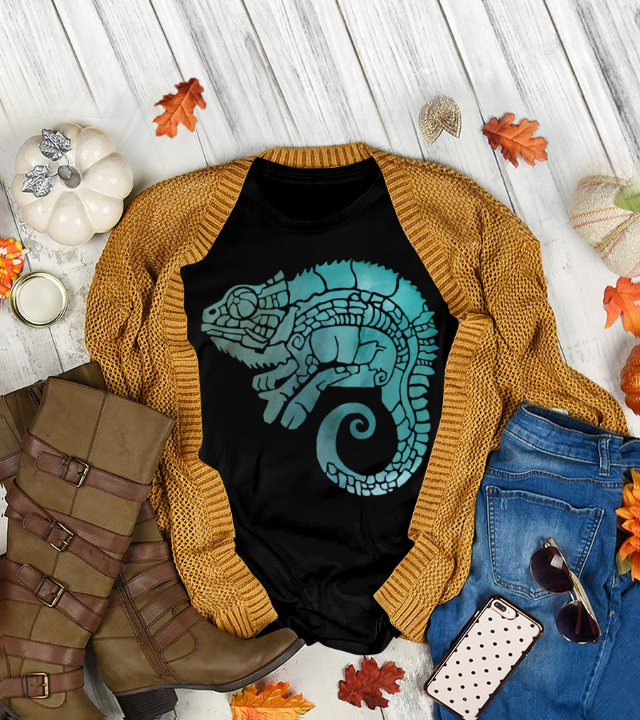 Chameleon In Decorative Ethnic T-Shirt