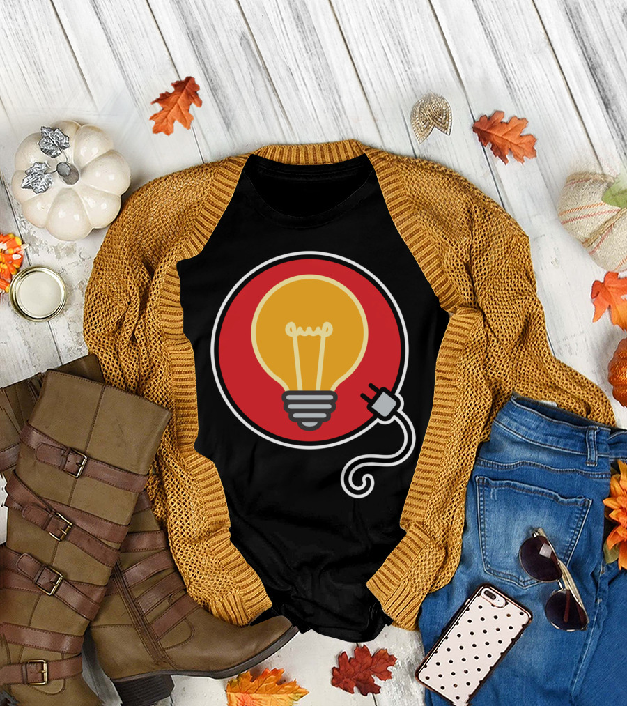 Let There Be Life Light Bulb Illustration Plugged In T-Shirt