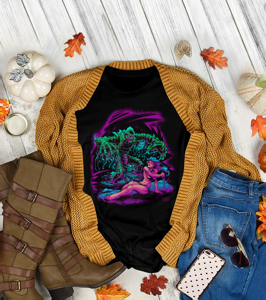 THE GILLMAN Retro Monster Creature Vintage Horror T-Shirt