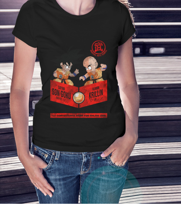 The Battle Of Champions Age 750 Saiyan Son Goku Vs Human Krillin Martial Arts Temple 21st Tournament 137 Contestants Fight For 500,000 Zeni T-Shirt
