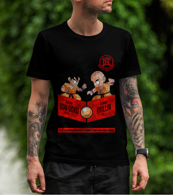 The Battle Of Champions Age 750 Saiyan Son Goku Vs Human Krillin Martial Arts Temple 21st Tournament 137 Contestants Fight For 500,000 Zeni T-Shirt