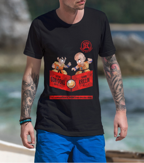 The Battle Of Champions Age 750 Saiyan Son Goku Vs Human Krillin Martial Arts Temple 21st Tournament 137 Contestants Fight For 500,000 Zeni T-Shirt