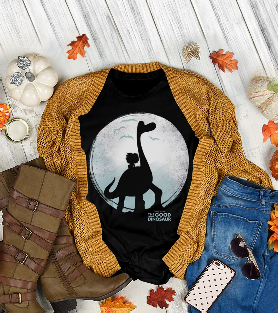 The Good Dinosaur Disney Pixar Silhouette with Child and Bats T-Shirt