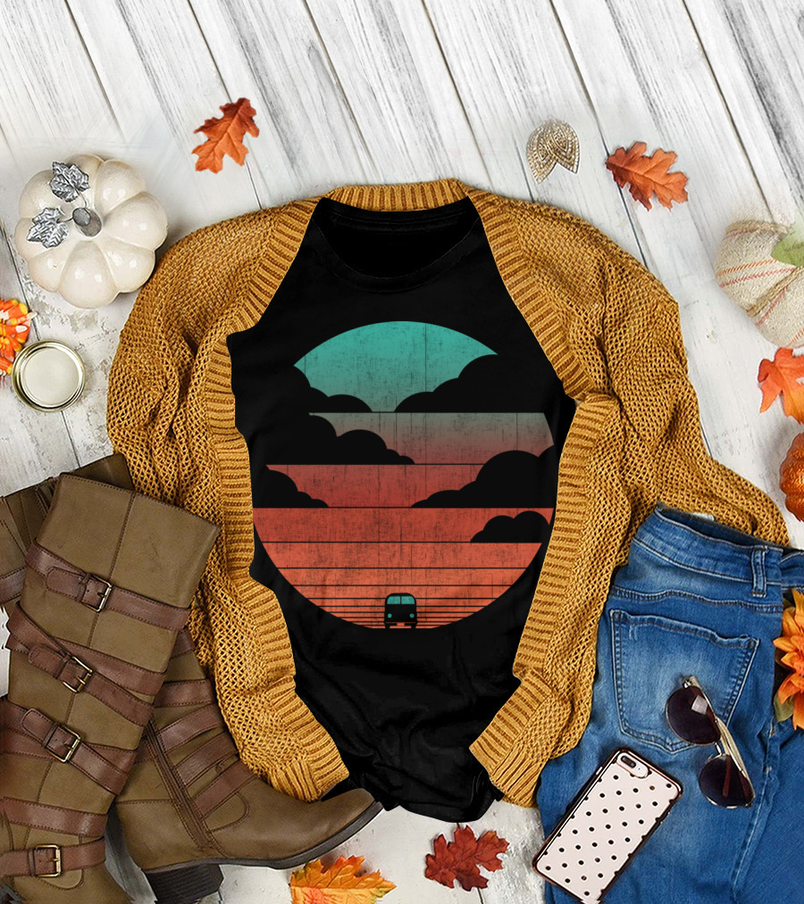 Van Adventure Driving Into The Sunset T-Shirt