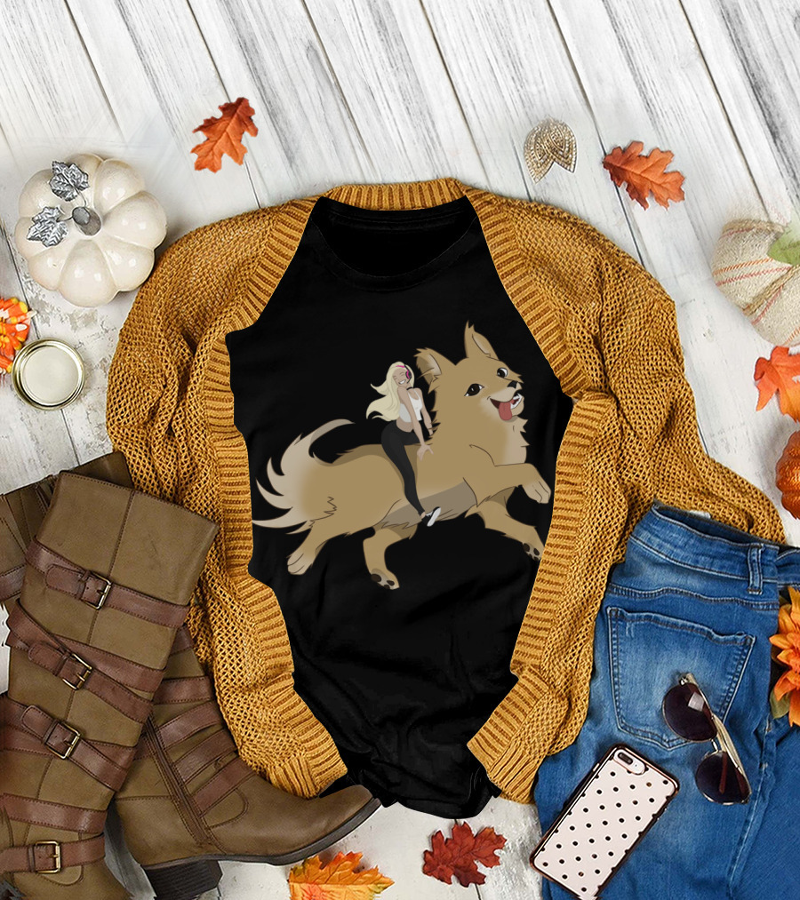 Charlie Autumn Ride with Happy Dog T-Shirt