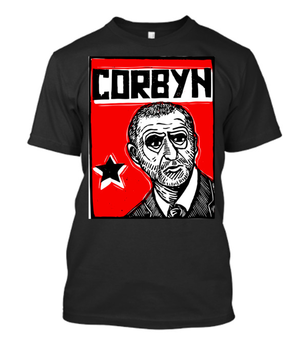 Corbyn Socialist Linocut Red Star T-Shirt