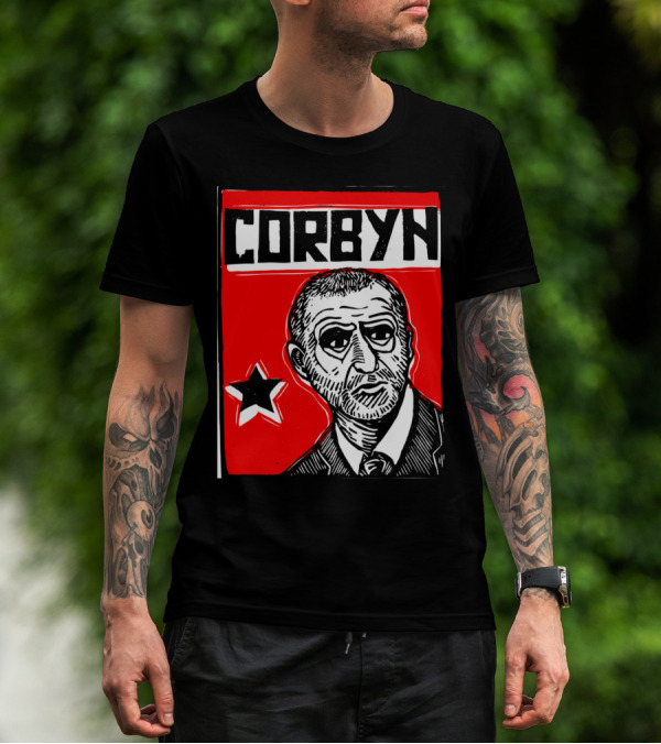 Corbyn Socialist Linocut Red Star T-Shirt