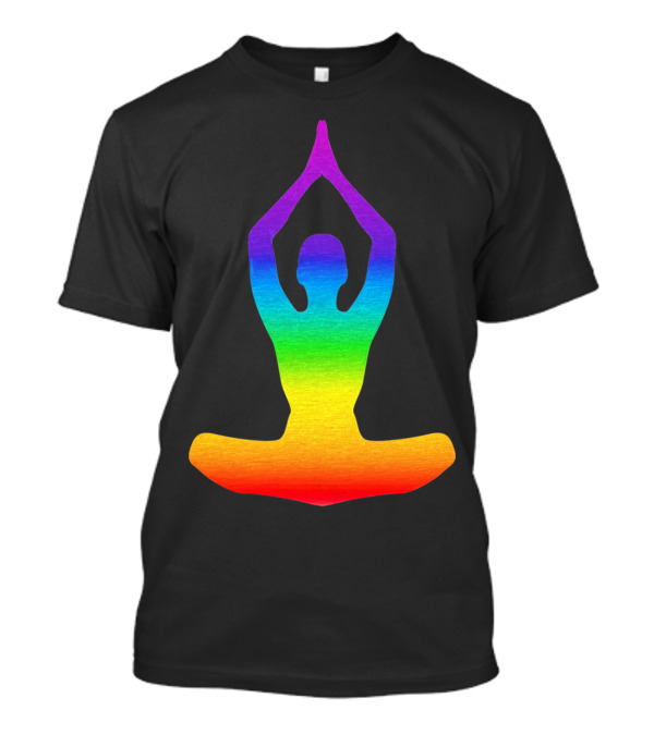 Chakra Yoga Rainbow Meditation Pose T-Shirt