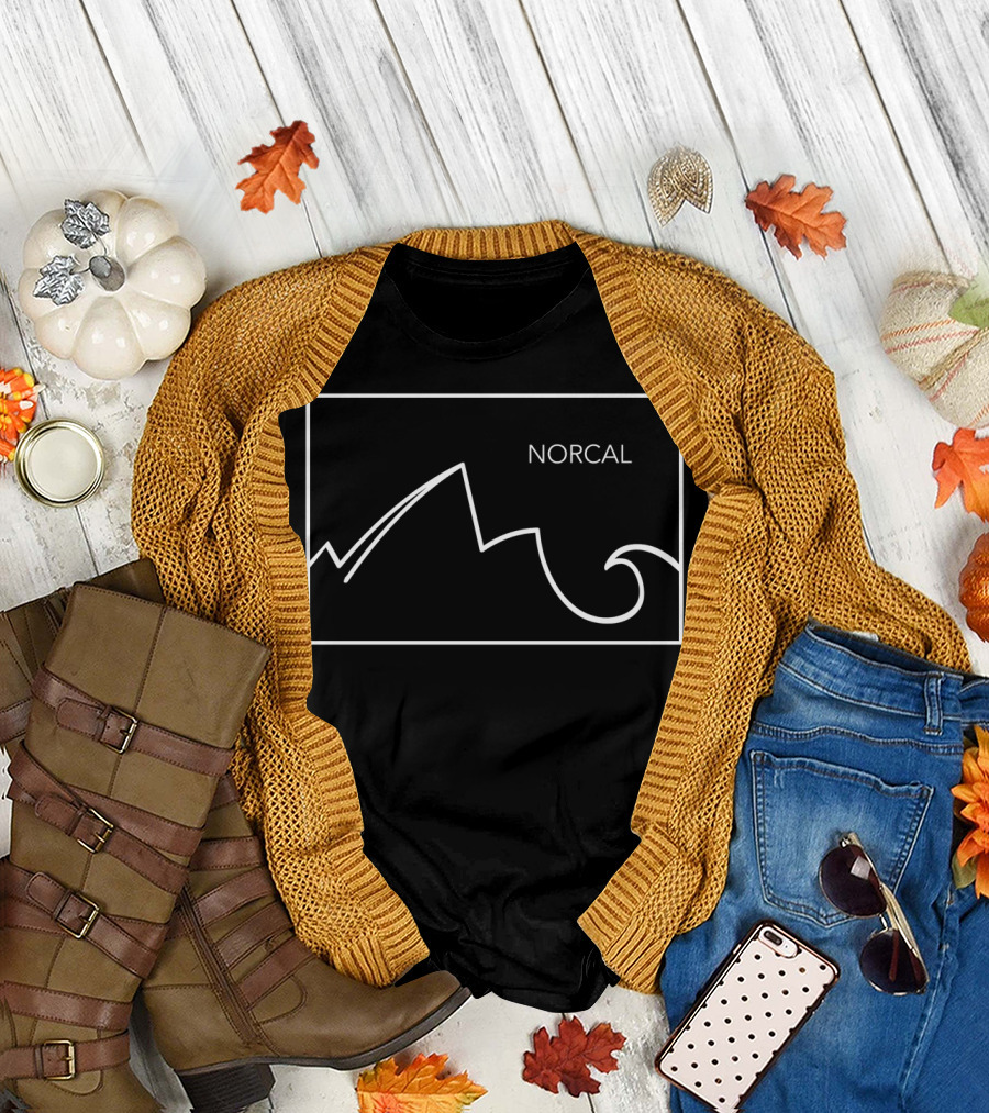 NORCAL Minimalist Mountain and Wave Line T-Shirt
