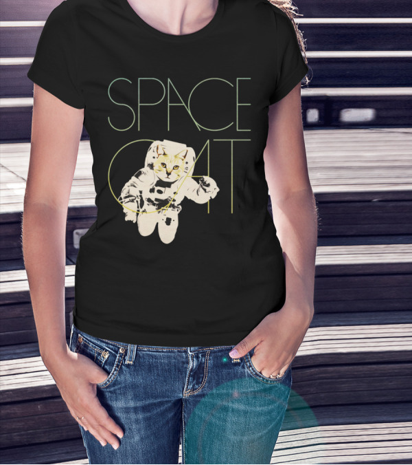 SPACE CAT Astronaut Feline Adventure T-Shirt