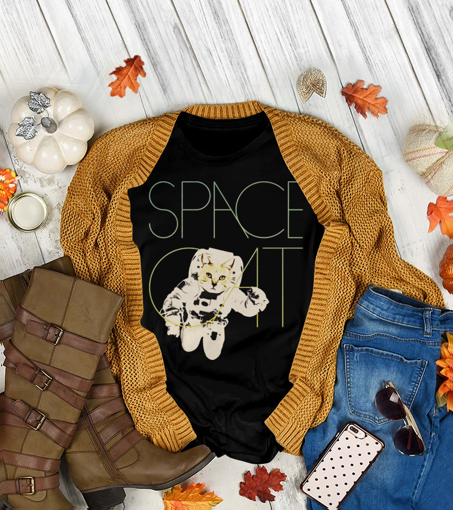 SPACE CAT Astronaut Feline Adventure T-Shirt