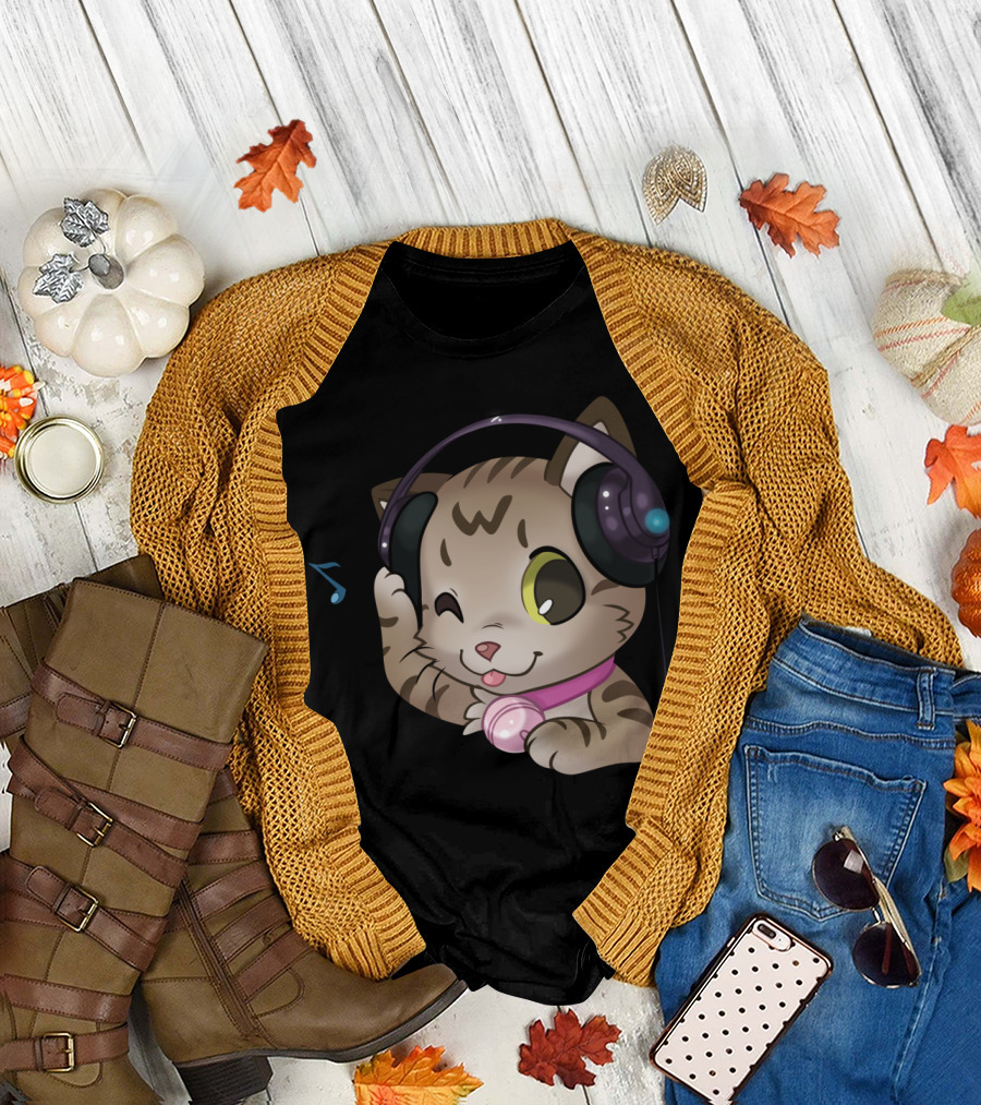 Sahara Coffee Mug Musical Cat Headphones T-Shirt