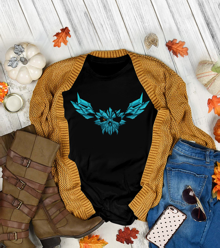 Skull Phone Ice Wing Shatter дизайн T-Shirt