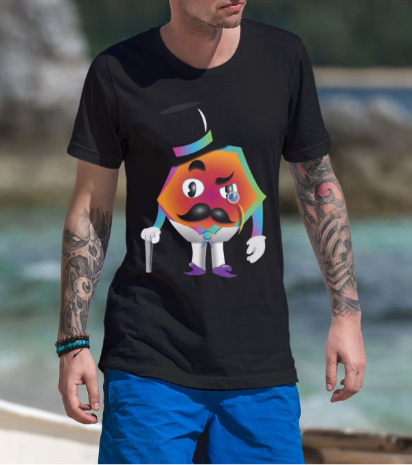 Jimmy The Hex Monocle Mustache Top Hat Cane T-Shirt