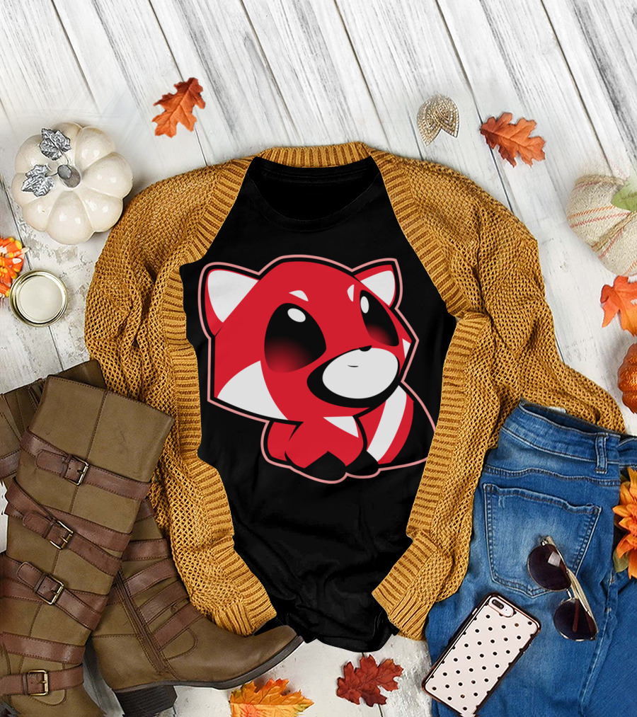 Chibi Red Panda Cute Lay Down T-Shirt
