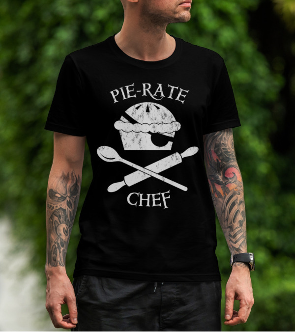 Pie-Rate Chef Crossed Rolling Pin And Spoon T-Shirt