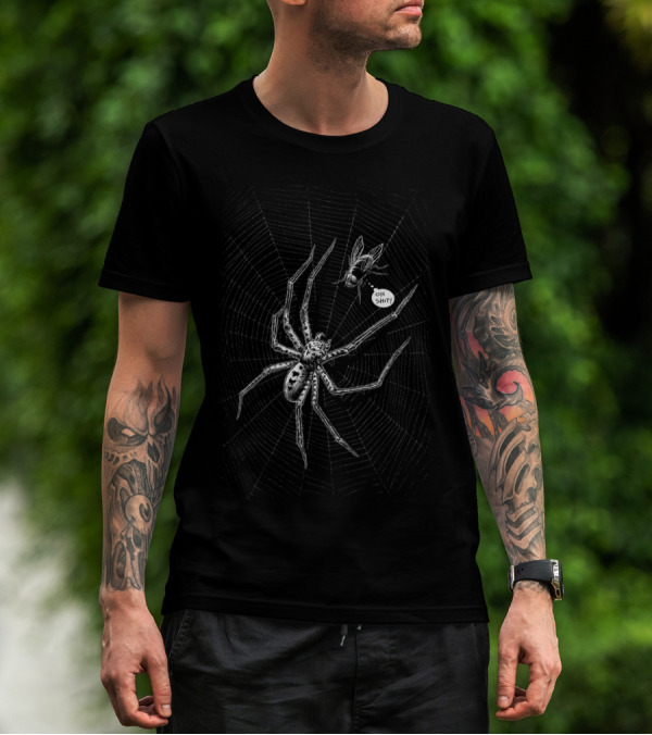 Oh Shit Spider And Fly Web Encounter T-Shirt