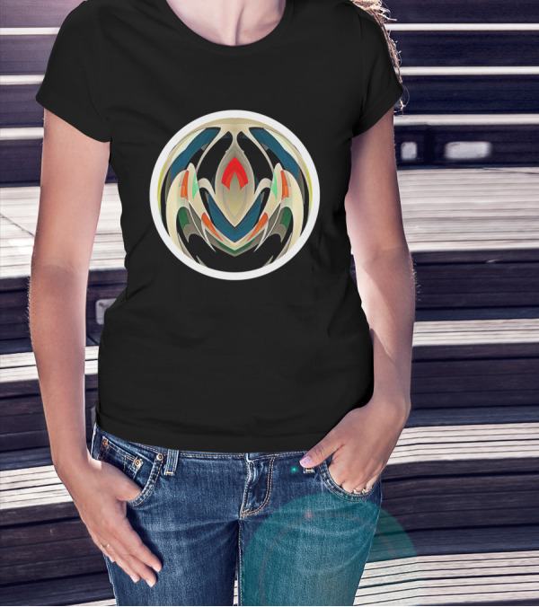 The Joy Of Life Colorful Abstract Circular Emblem T-Shirt