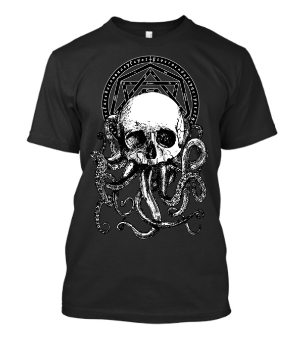 Pieces Of Cthulhu Occult Skull With Tentacles And Esoteric T-Shirt