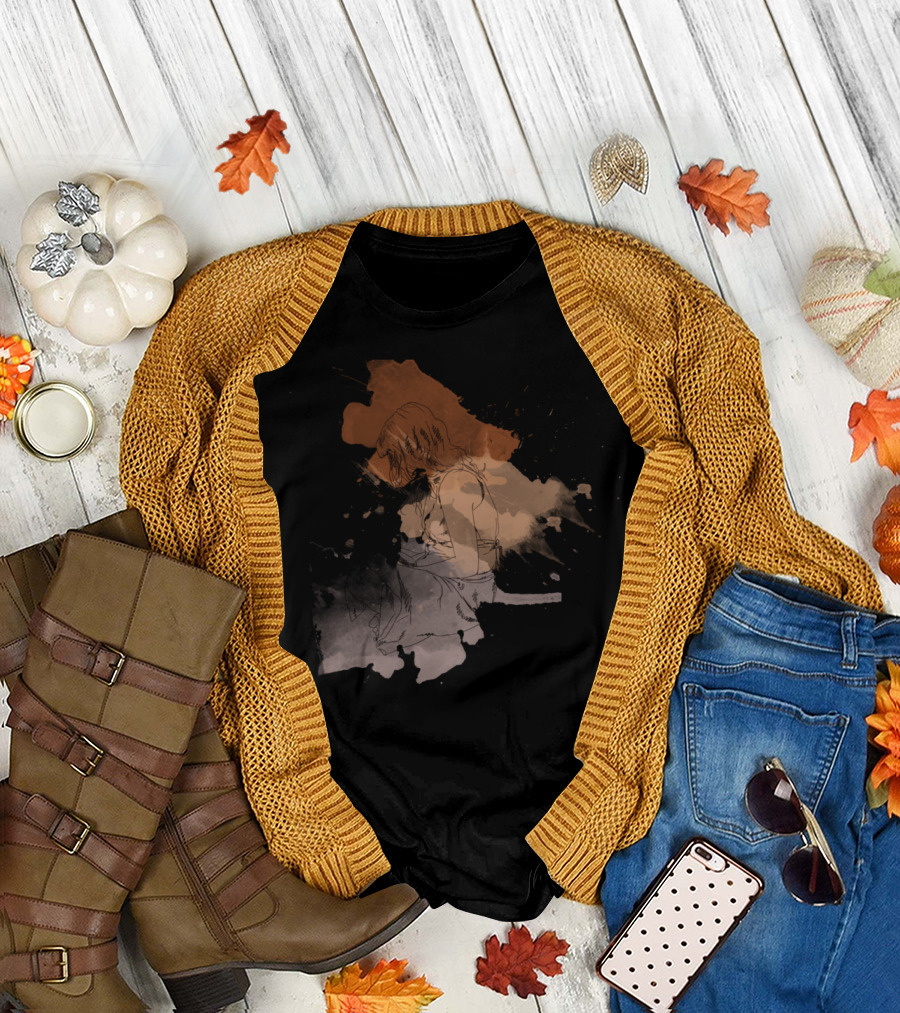 ReadBook Abstract Watercolor Woman Reading Sketch T-Shirt