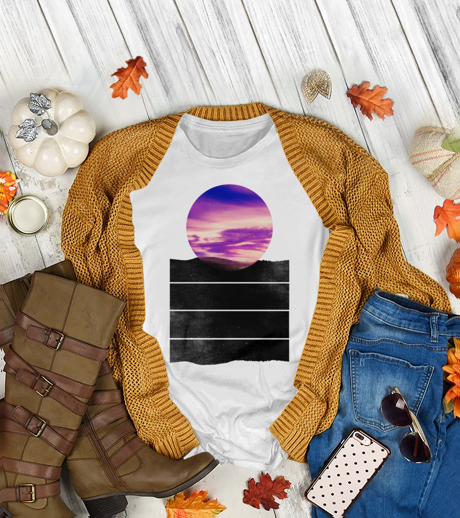 Ready Sun Set Purple Sky Circle T-Shirt