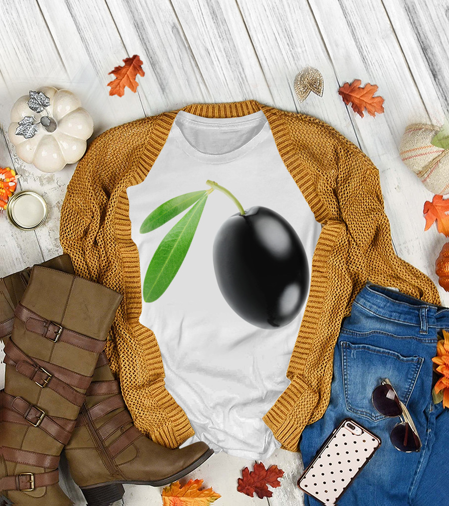 One Black Olive Sti Black Olive with Leaves T-Shirt