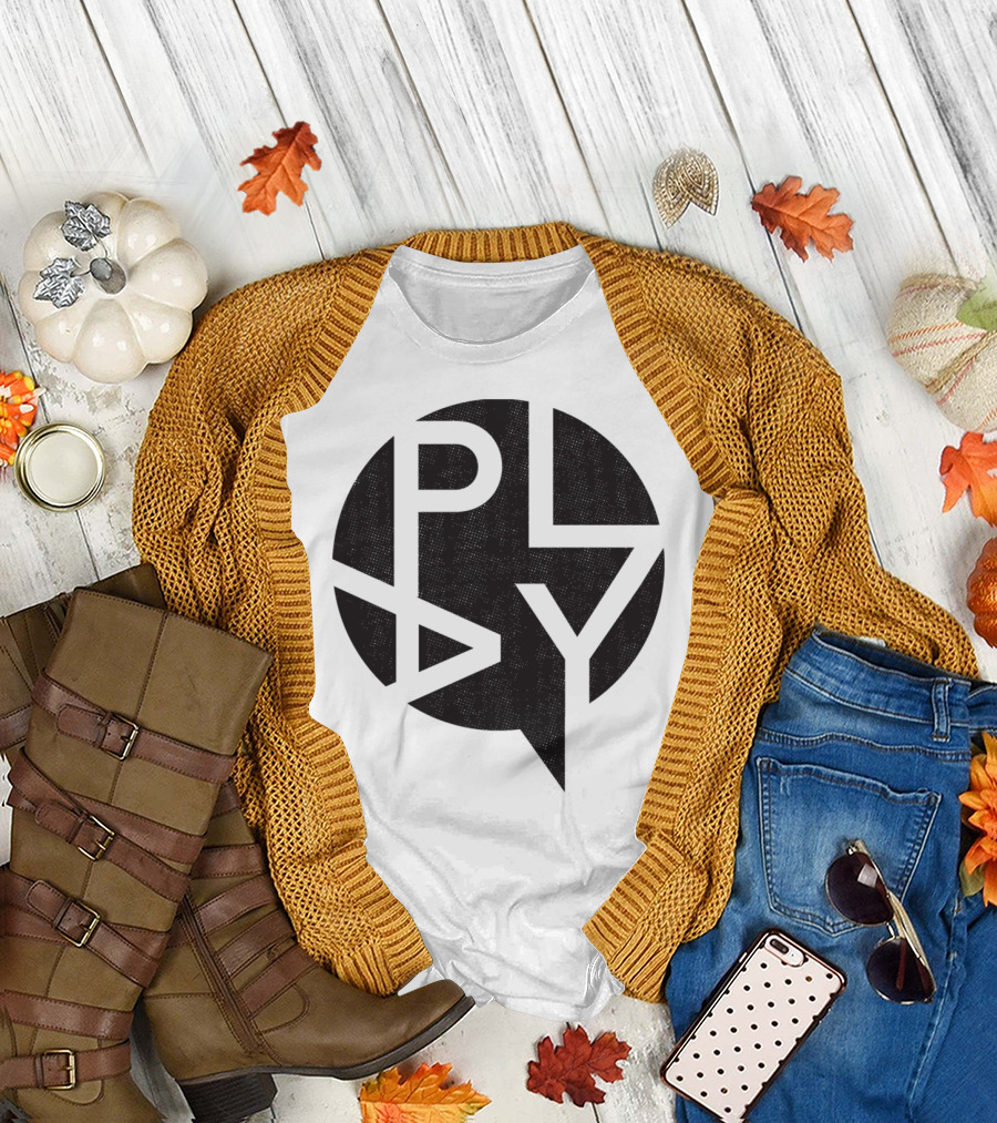 Play Speak Bold Typography Circle T-Shirt