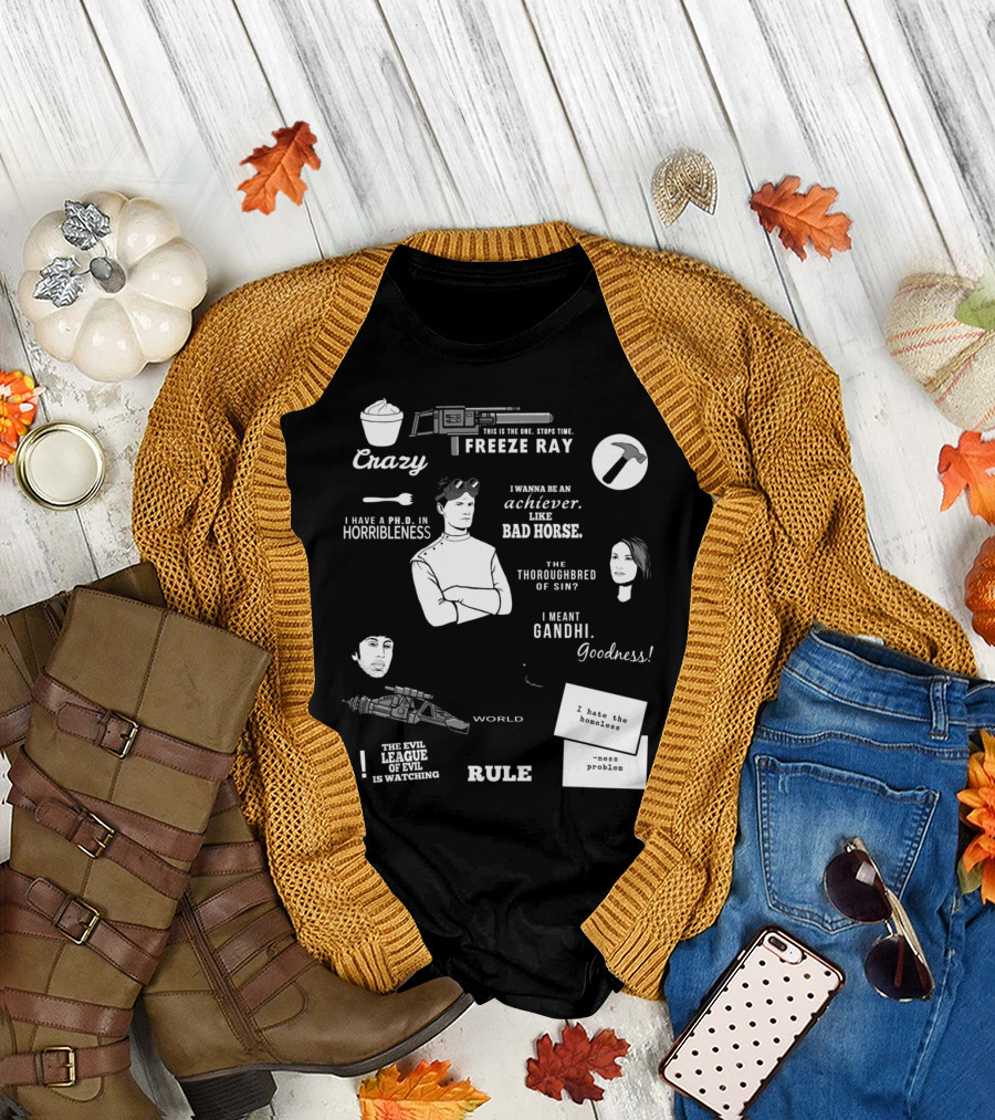 Dr. Horrible's Sing-Along Blog Freeze Ray and Horribleness Quotes and Characters T-Shirt