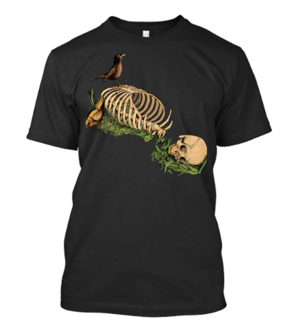Still Life Speaking Skeleton With Birds And Skull T-Shirt