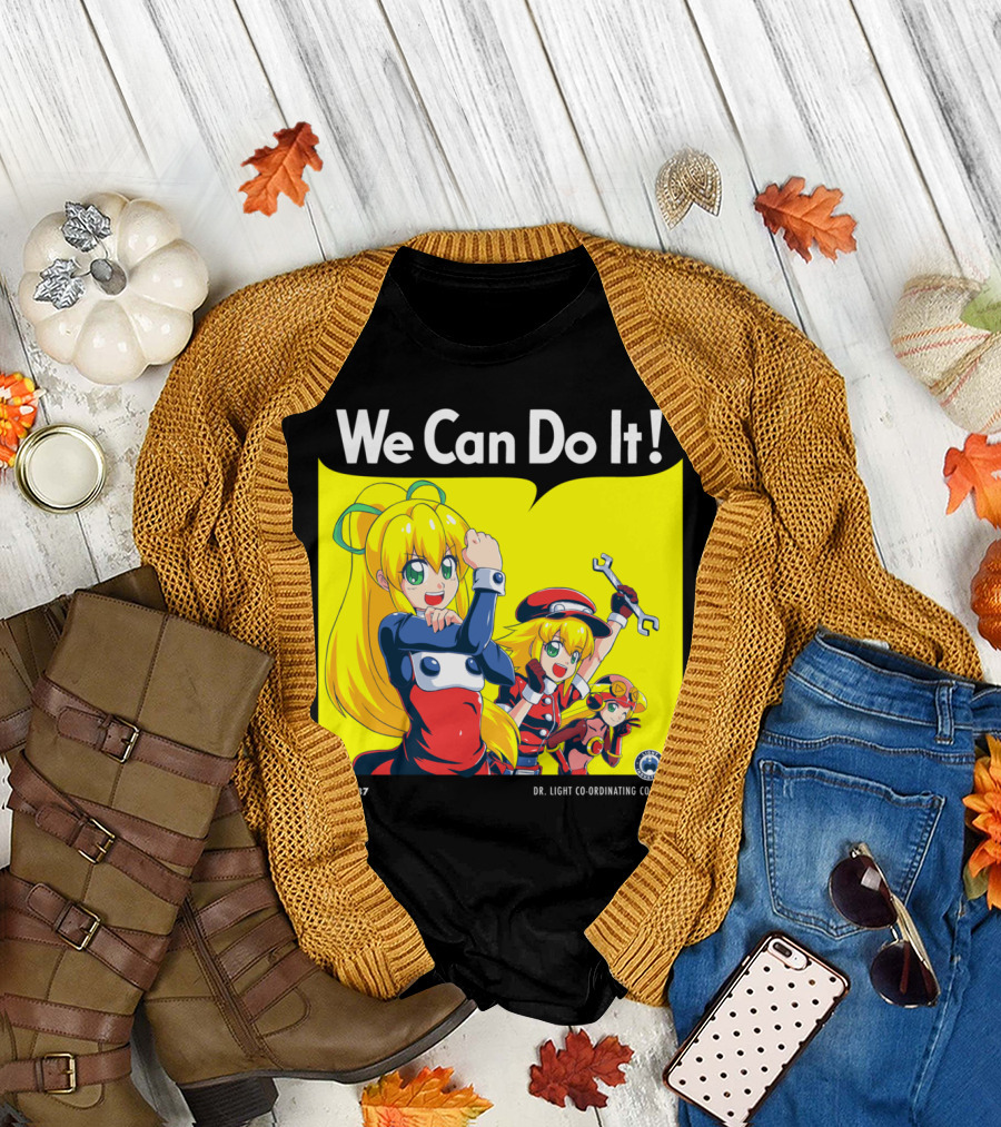 We Can Do It Post 1987 Dr. Light Co-Ordinating Committee Megaman T-Shirt