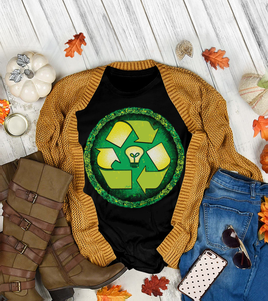 Recycle Light Bulb Think About It T-Shirt