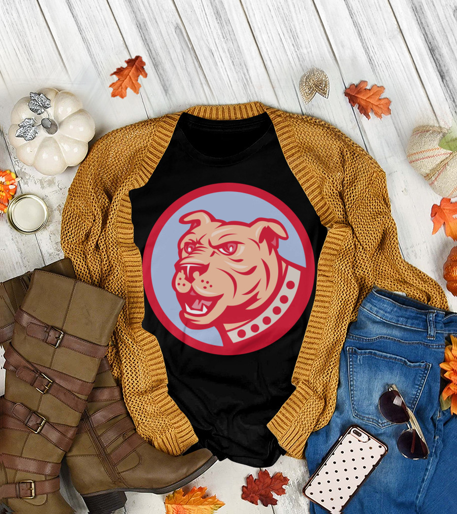 Mastiff Mongrel Head Side Circle T-Shirt