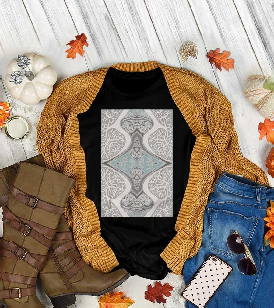 Strata Grey Grow Design Cha Tree Mandala T-Shirt